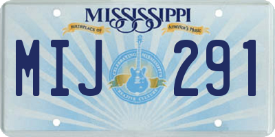 MS license plate MIJ291