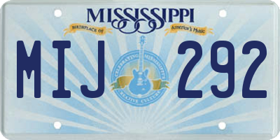 MS license plate MIJ292