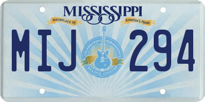 MS license plate MIJ294