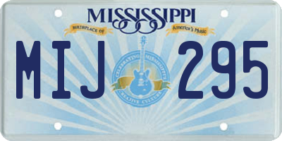 MS license plate MIJ295