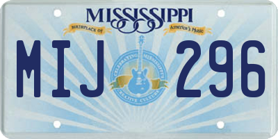 MS license plate MIJ296