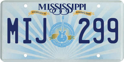MS license plate MIJ299