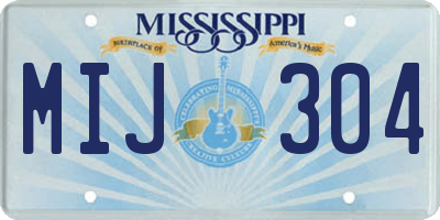MS license plate MIJ304
