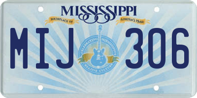 MS license plate MIJ306