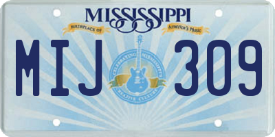 MS license plate MIJ309