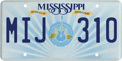 MS license plate MIJ310