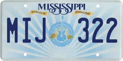 MS license plate MIJ322
