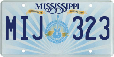 MS license plate MIJ323