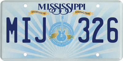 MS license plate MIJ326