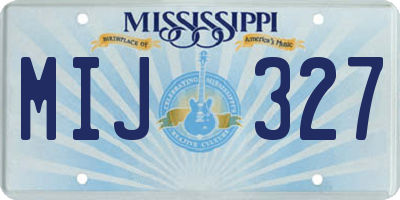 MS license plate MIJ327