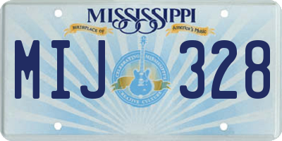 MS license plate MIJ328