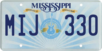 MS license plate MIJ330
