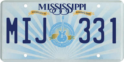 MS license plate MIJ331