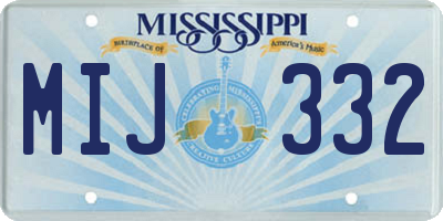 MS license plate MIJ332