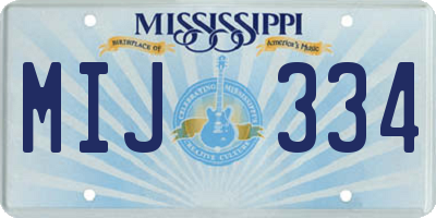 MS license plate MIJ334