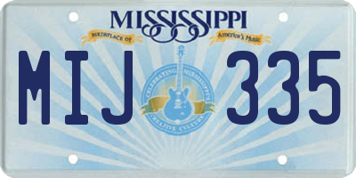 MS license plate MIJ335