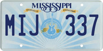 MS license plate MIJ337
