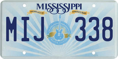 MS license plate MIJ338