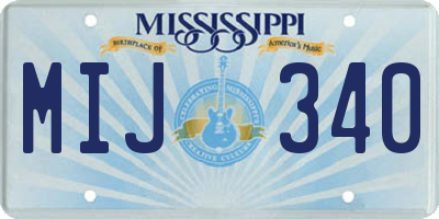 MS license plate MIJ340