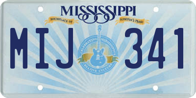 MS license plate MIJ341
