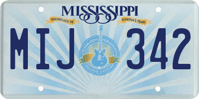 MS license plate MIJ342