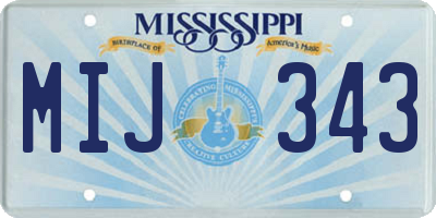 MS license plate MIJ343