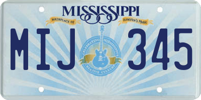 MS license plate MIJ345