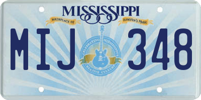 MS license plate MIJ348