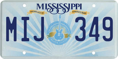 MS license plate MIJ349