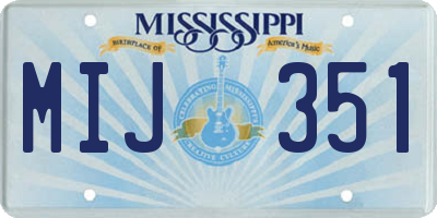MS license plate MIJ351