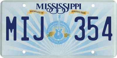MS license plate MIJ354
