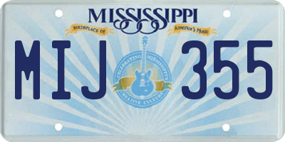 MS license plate MIJ355