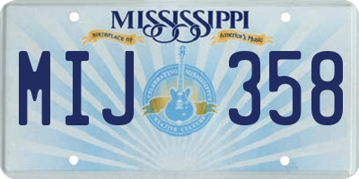 MS license plate MIJ358