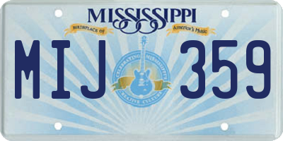 MS license plate MIJ359