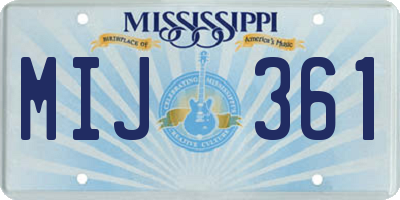 MS license plate MIJ361