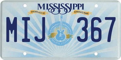 MS license plate MIJ367