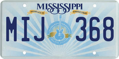 MS license plate MIJ368