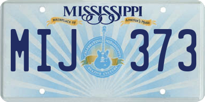 MS license plate MIJ373