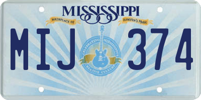 MS license plate MIJ374