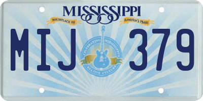 MS license plate MIJ379