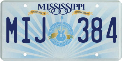 MS license plate MIJ384