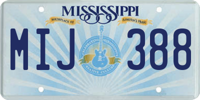 MS license plate MIJ388