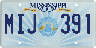 MS license plate MIJ391