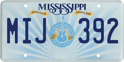 MS license plate MIJ392