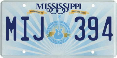MS license plate MIJ394