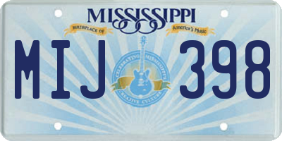 MS license plate MIJ398