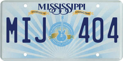 MS license plate MIJ404