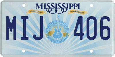 MS license plate MIJ406