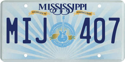 MS license plate MIJ407