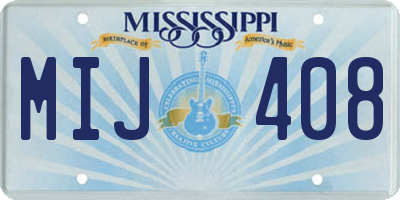 MS license plate MIJ408